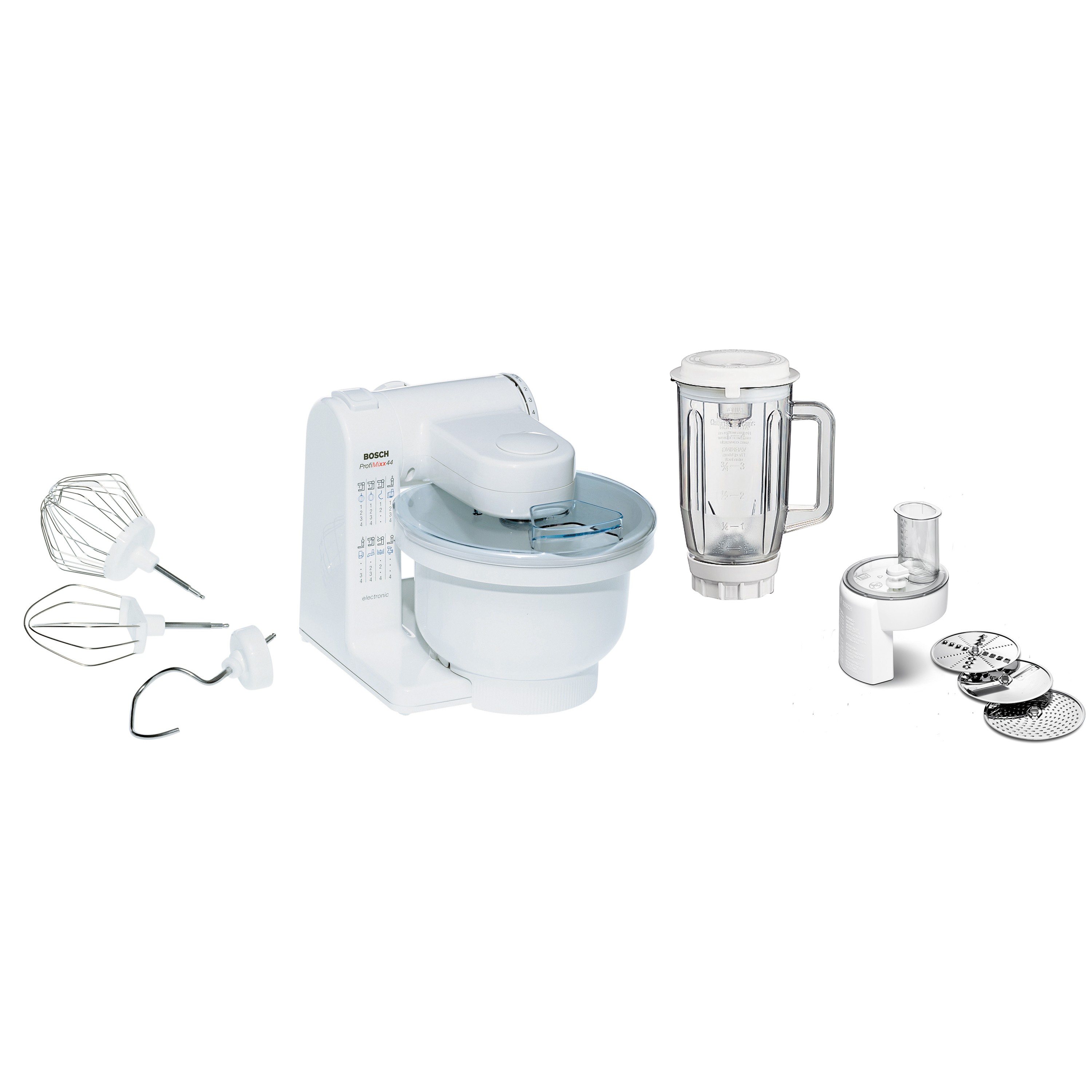 Küchenmaschine mit Schnitzler und Mixer